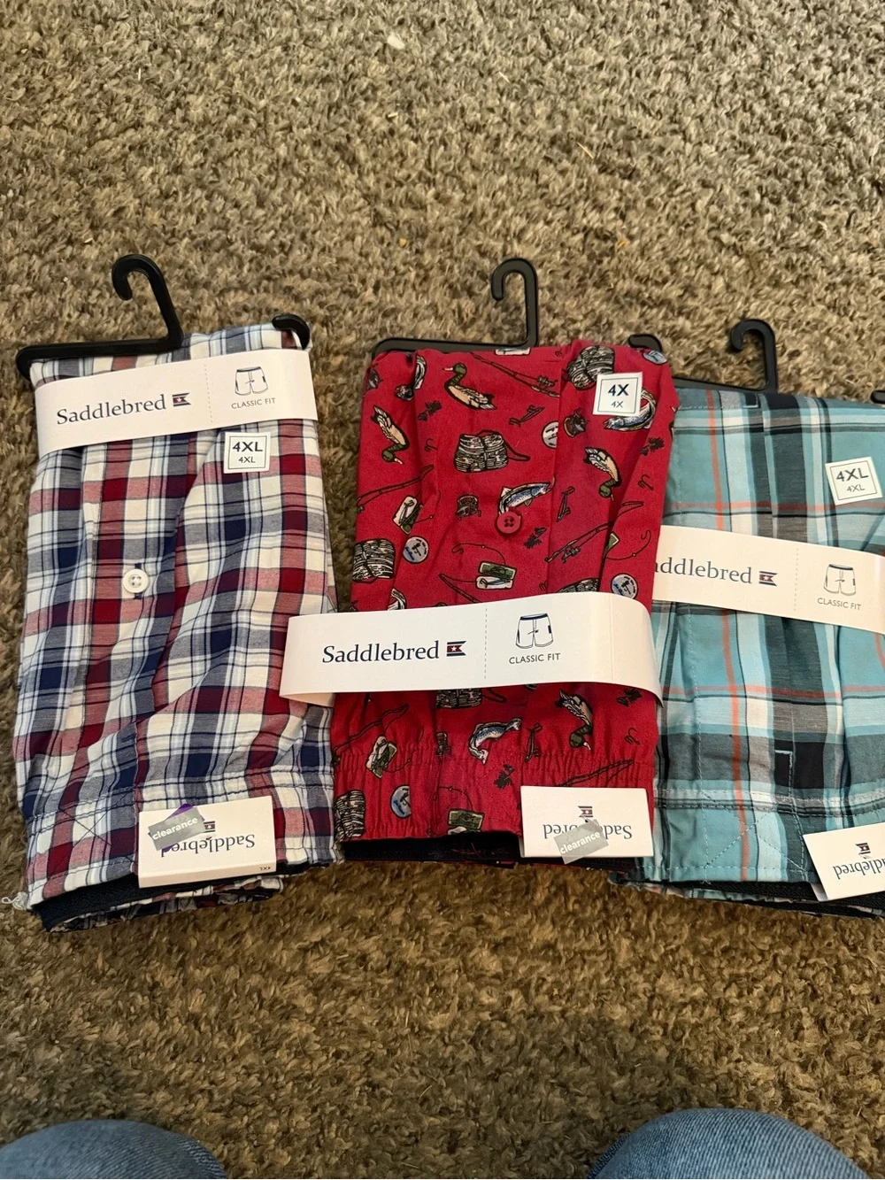 Saddlebred Kids Red Fishing-Print Pajama Pants with Plaid Mix